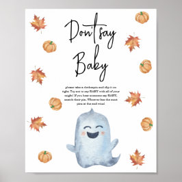 Cute spöke - säg inte baby poster