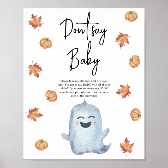 Cute spöke - säg inte baby poster (Framsidan)