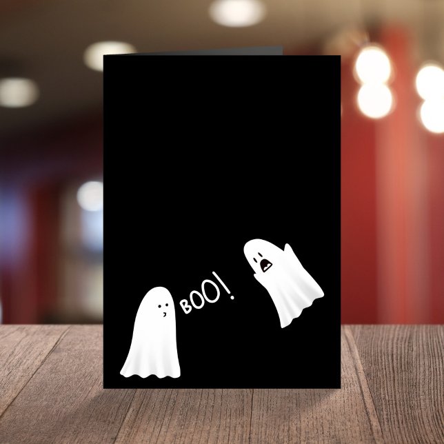 Cute spöke som säger boo roligt halloween kort (Skapare uppladdad)