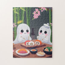Cute spöken äter sushi