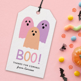 Cute Spöken Boo Namn Halloween Birthday Presentetikett