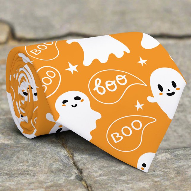 Cute Spöken Boo Orange Halloween Slips (Skapare uppladdad)