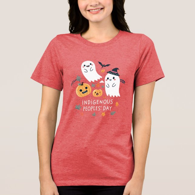 Cute spöken firar ursprungsfolkens dag t shirt (Framsida)