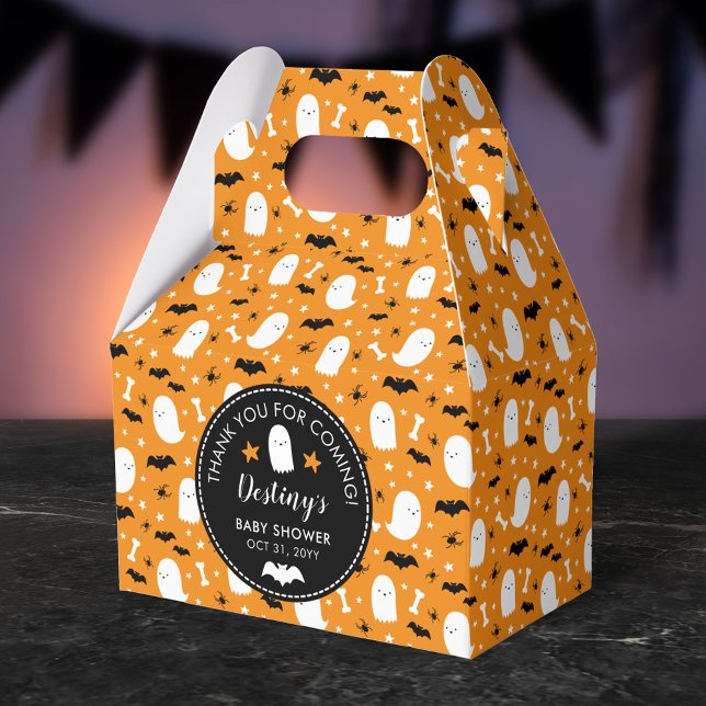 Cute Spöken Fladdermus Orange Baby Shower Tack Presentaskar (Skapare uppladdad)