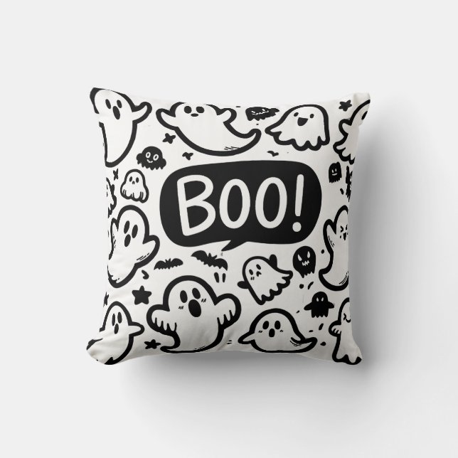 Cute Spöken Halloween Boo Design Kudde (Framsida)