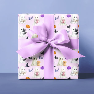Cute Spöken Halloween Rosa Pastels Presentpapper