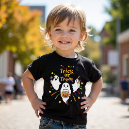 Cute Spöken Halloween Tecknad Bus eller godis Kids T Shirt