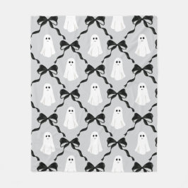 Cute Spöken med Coquette Black Bows Halloween Fleecefilt