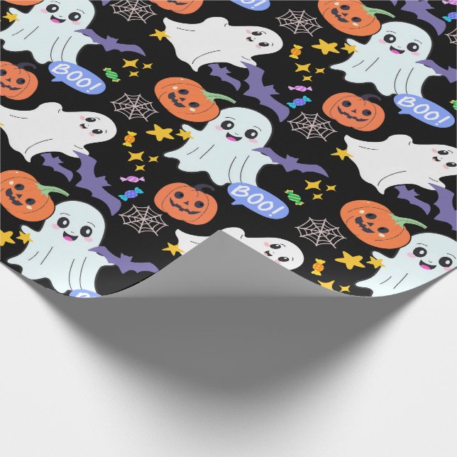 Cute Spöken med Pumpkins Halloween Presentpapper (Hörn)