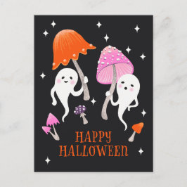Cute Spöken med svampar Happy halloween Helg Vykort