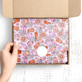 Cute Spöken och Flowers Mönster Halloween