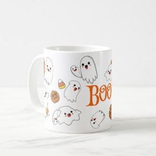 Cute Spöken och Pumpkins Halloween Mugg