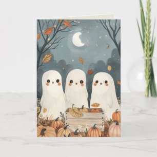 Cute Spöken och Pumpkins Whimsical Happy halloween Kort