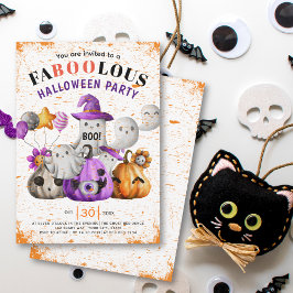 Cute Spöken och pumpor BOO Halloween fest Inbjudningar