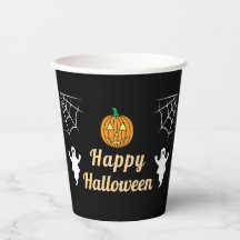 Cute Spöken Pumpkin Spindelnät Roligt Halloween fe