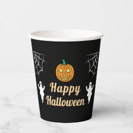 Cute Spöken Pumpkin Spindelnät Roligt Halloween fe