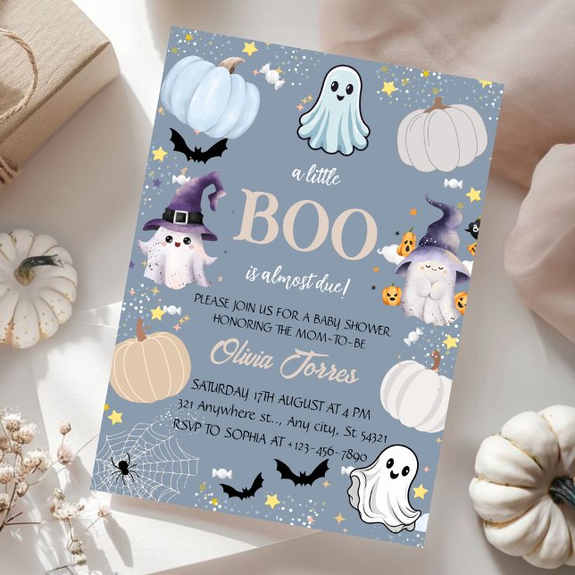 Cute Spöken,Pumpkins, Candy,Halloween Baby Shower Inbjudningar (Skapare uppladdad)