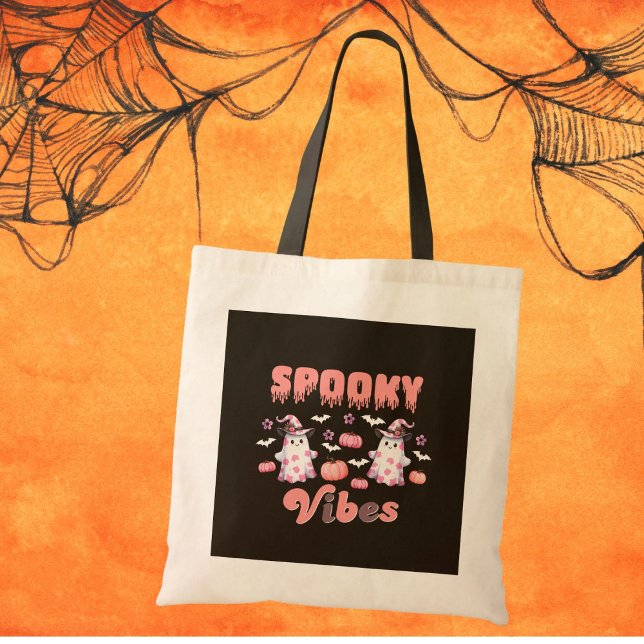 Cute Spöken Retro Halloween Tygkasse (Skapare uppladdad)