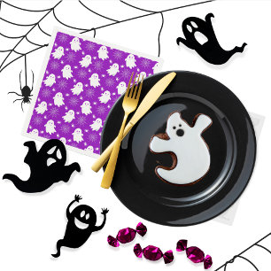 Cute Spöken Spindlar Spindelnät Halloween Pappersservett