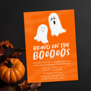 Cute Spöken "Take on Booos" Halloween Inbjudningar