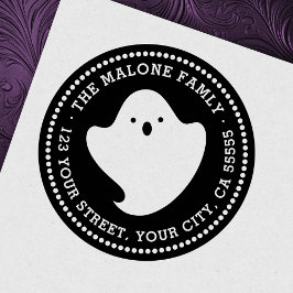 Cute spökhalloween-returadress stämpel