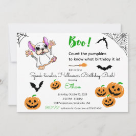 Cute spökpumpor Halloween 5th Birthday Inbjudningar