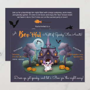 Cute spökpumpor Halloween fest Inbjudningar
