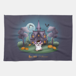 Cute spökpumpor Haunted House Halloween Kökshandduk