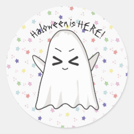 Cute spökstjärnor Halloween Sticker Runt Klistermärke