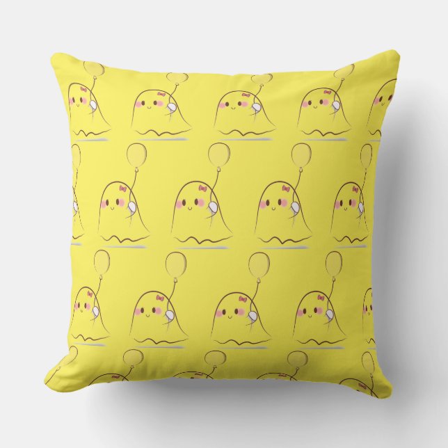 Cute spöktryckt Halloween Kudde (Framsida)