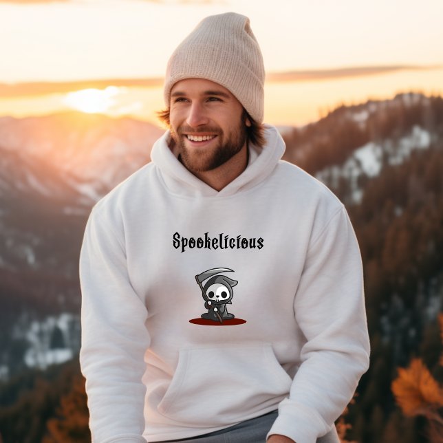 Cute Spookelicious Halloween Grim Reaper Hoodie (Skapare uppladdad)