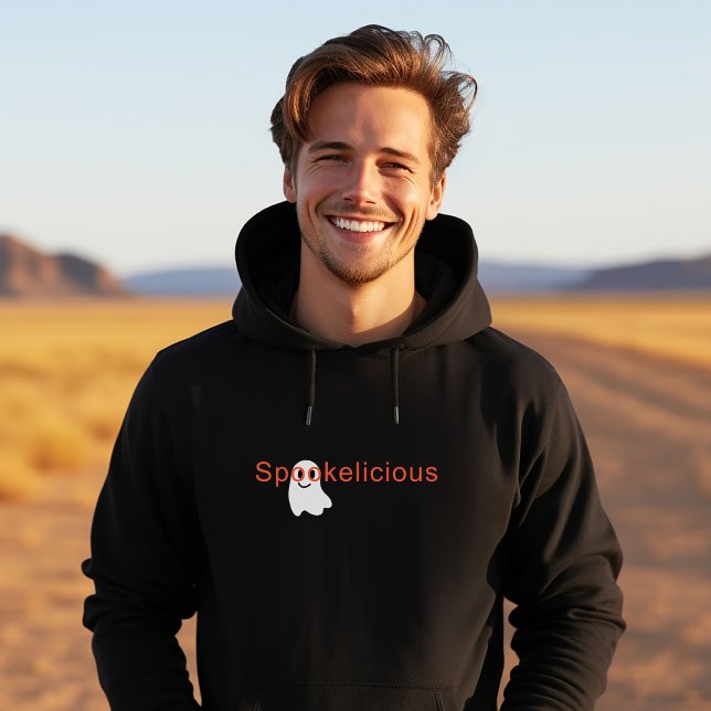 Cute Spookelicious Öga Glasses Smiling Ghost Hoodie (Skapare uppladdad)