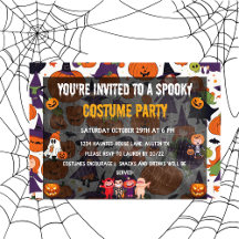 Cute Spooktacular Children Costume Party-inbjudan