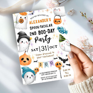 Cute Spooktacular Halloween 2:a födelsedagspresent Inbjudningar