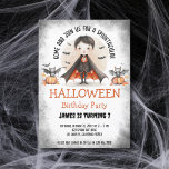 Cute Spooktacular Kids Halloween Boy Birthday Inbjudningar<br><div class="desc">Cute Spooky Spooktacular Halloween Vampire Dracula Boy Birthday Bjud med fladdermus och pumpor</div>