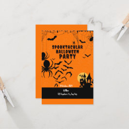 Cute spooktacular orange spöke Halloween fest Inbjudningar