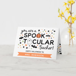Cute Spooktacular Teacher Happy halloween Kort