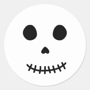 Cute Spooky Adsible Kids Halloween Skull Runt Klistermärke