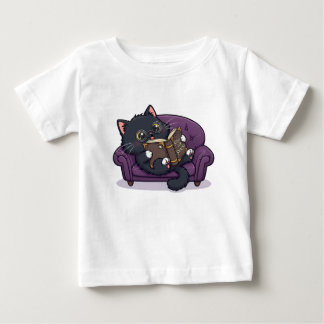 Cute Spooky Black Cat och Spellbook Storytime T Shirt