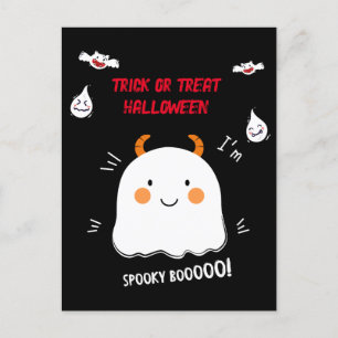 Cute Spooky Boo Demon Ghost Helg Vykort