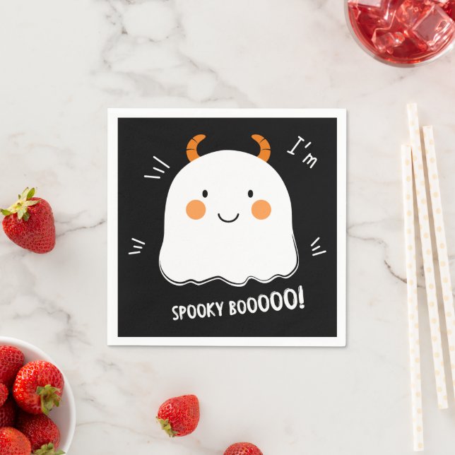 Cute Spooky Boo Demon Ghost Pappersservett (Insitu)