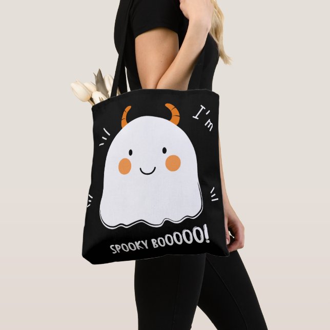 Cute Spooky Boo Demon Ghost Tygkasse (Närbild)