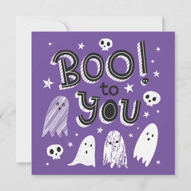 Cute Spooky Boo till dig Tack Kort (Framsida)