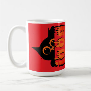 Cute Spooky Cat med "Boo": Halloween Cat Design Kaffemugg