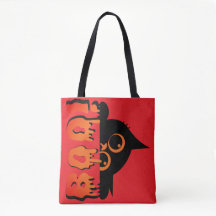 Cute Spooky Cat med "Boo": Halloween Cat Design