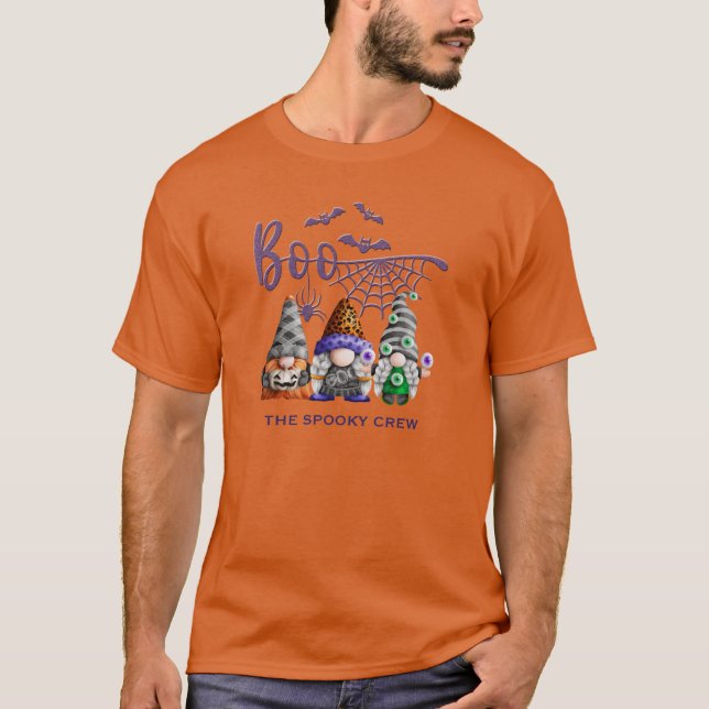 Cute Spooky Crew Halloween Gnomes T Shirt (Framsida)