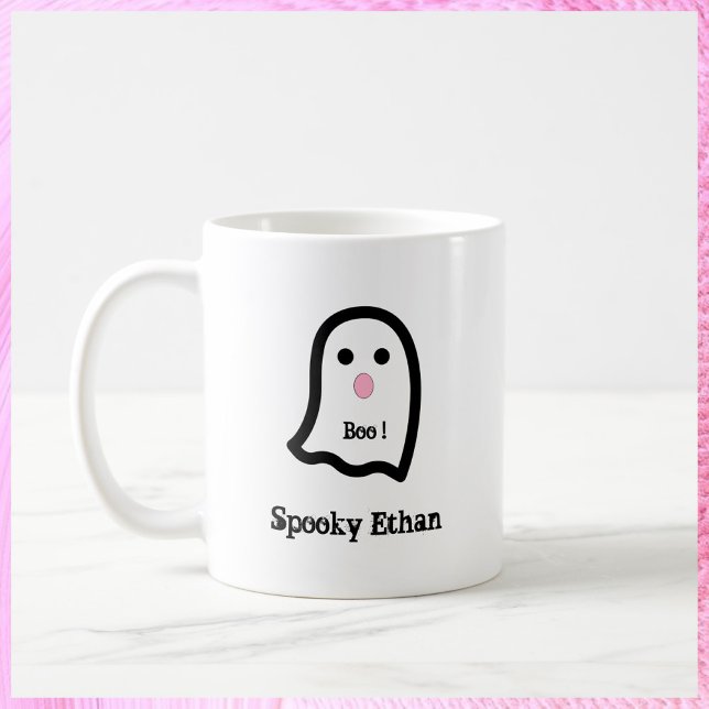 Cute Spooky Ghost Boo Kaffemugg (Skapare uppladdad)