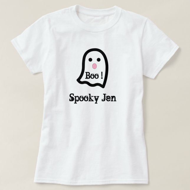 Cute Spooky Ghost Boo T-Shirt (Design framsida)