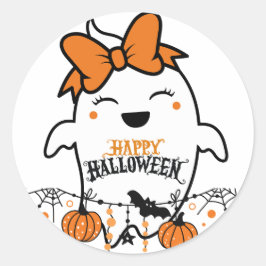Cute Spooky Ghost Halloween Hoodie Runt Klistermärke