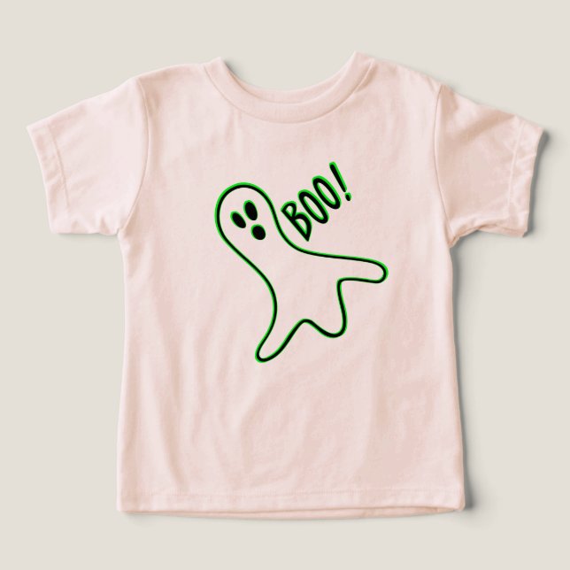 Cute Spooky Ghost Småbarn Kids Boy Halloween T Shirt (Design Framsida)